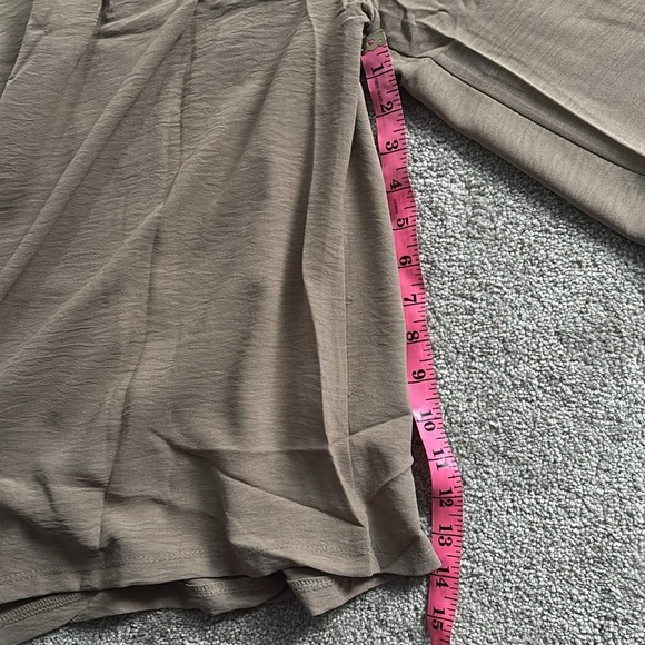 Brown Wide-Leg Pallazo Culottes capris with Elastic waist - Picture 9 of 14